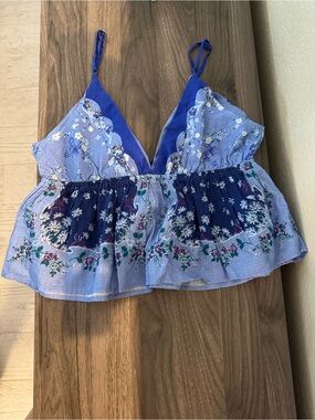 NWT Free People Double Date $78 lavendar floral tank, Small